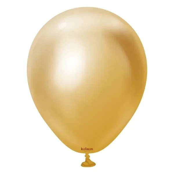 Kalisan Latex Balloons Mirror Gold 12in - 50 pieces