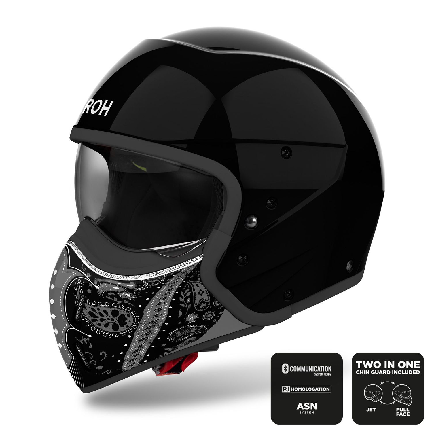 Airoh J110 Helmet - Paesley Black Gloss 20% Off!! Airoh J110 Helmet - Paesley Black Gloss 20% Off!!