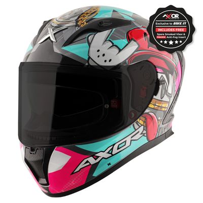 Axor Street Full Face Helmet - Hip Hop Athena Grey Mint Gloss Axor Street Full Face Helmet - Hip Hop Athena Grey Mint Gloss