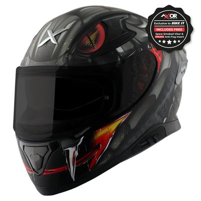 Axor Apex Full Face Helmet - Venomous Black Grey Matt