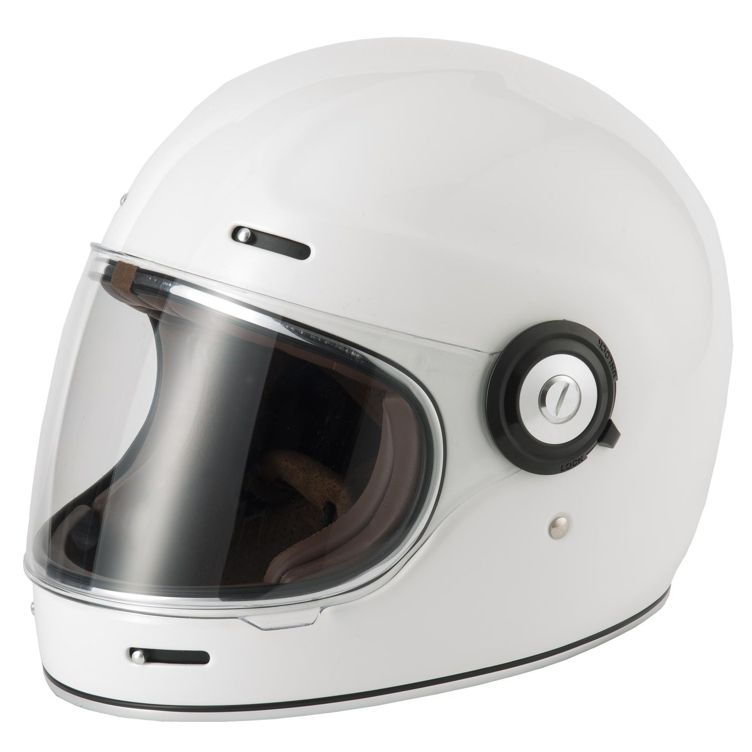 VCAN H135 RETRO HELMET - GLOSS WHITE