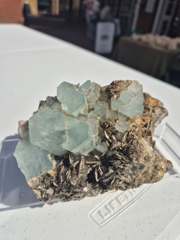 Aquamarine with Muscovite Mica