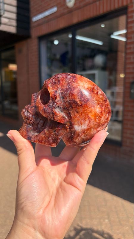 Fire Quartz Skull