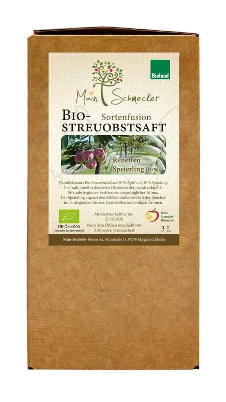 Renetten und Speierling Mischsaft in der 3 Liter Box (Bioland)