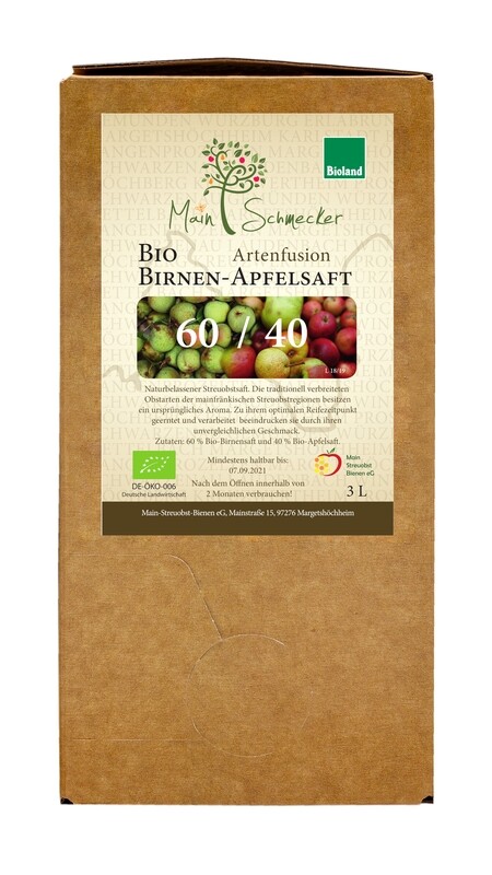 60/40 Birnen-Apfelsaft in der 3 Liter Box (Bioland)