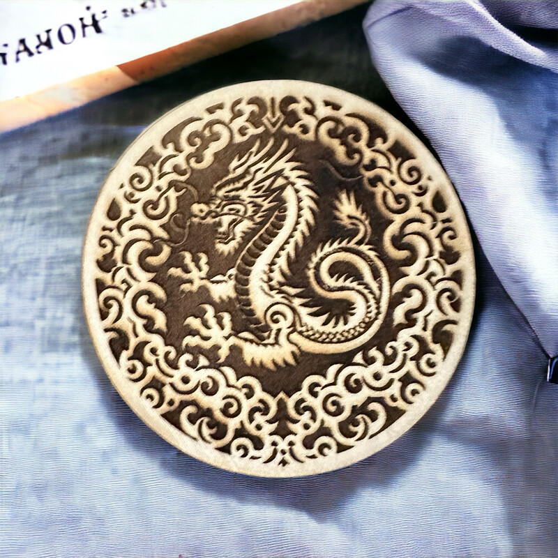 Enchanted Dragon Wooden Coasters