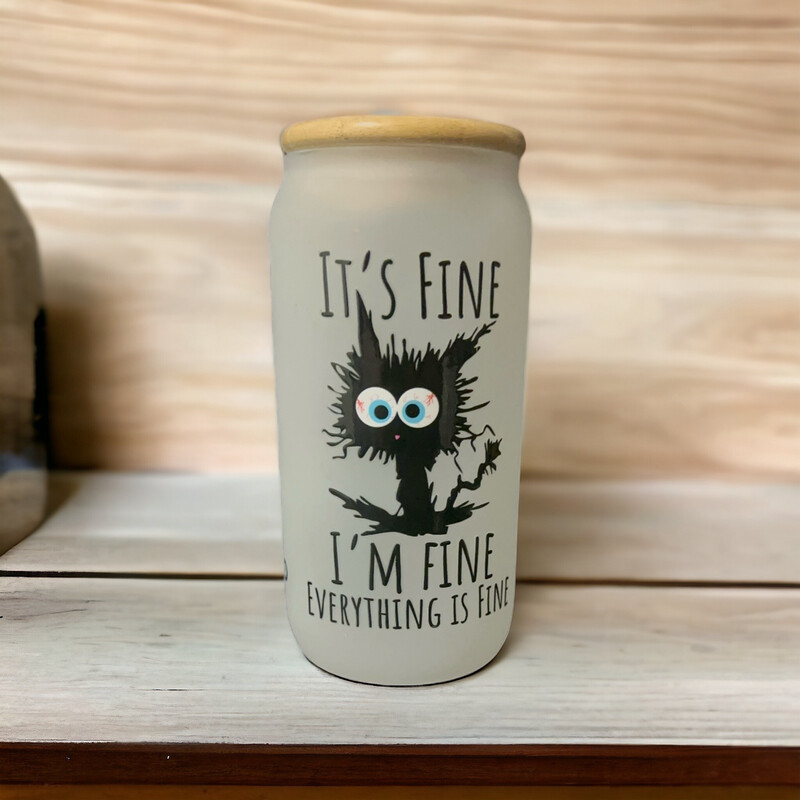 Frazzled Feline Glass Tumbler