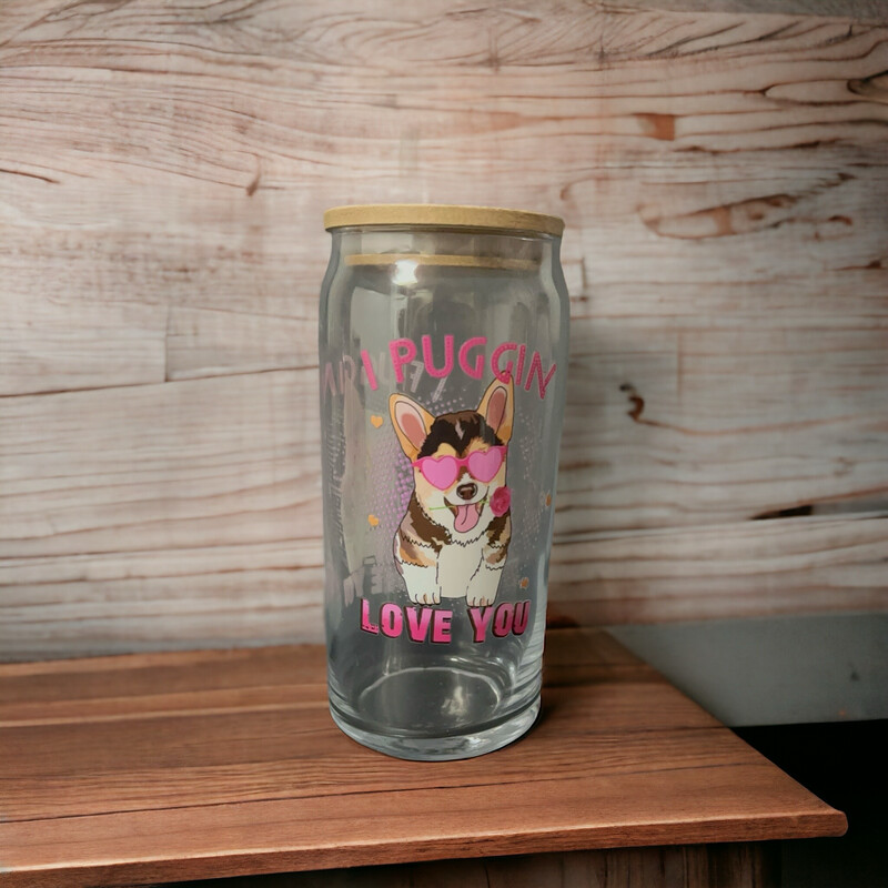 Puggin&#39; Love Pint Glass Tumbler