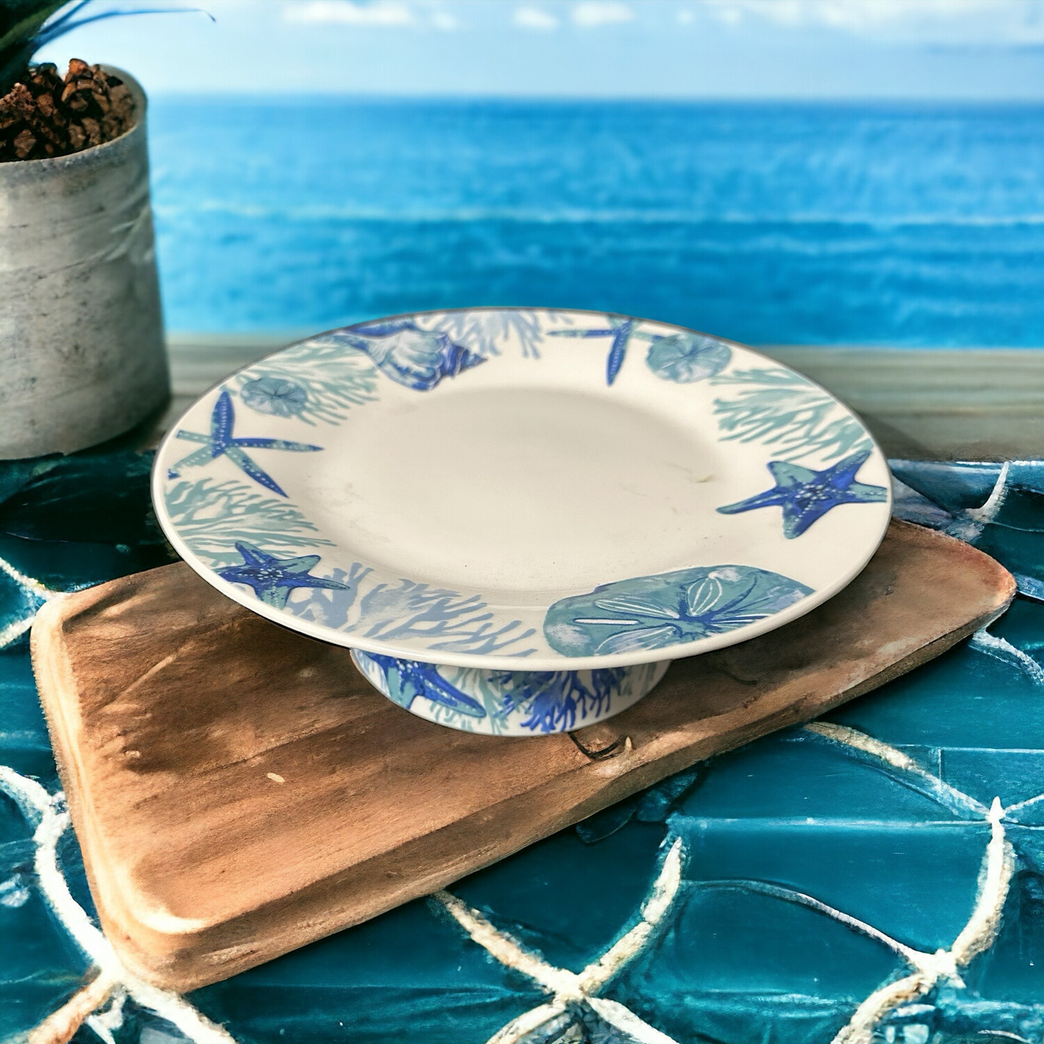 Shell Shoreline Cake Platter