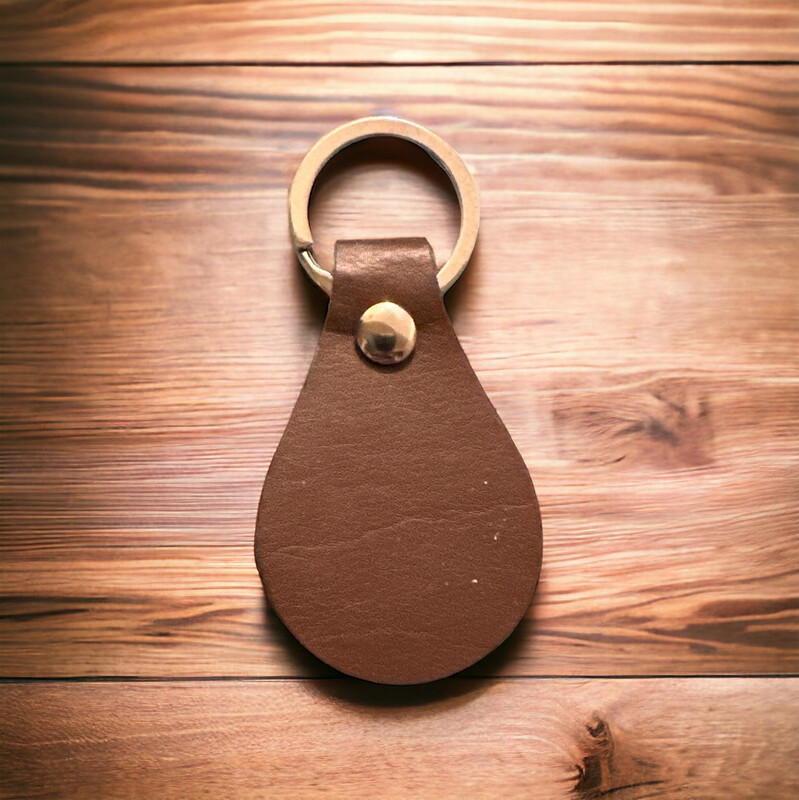 Custom Dark leather keychain