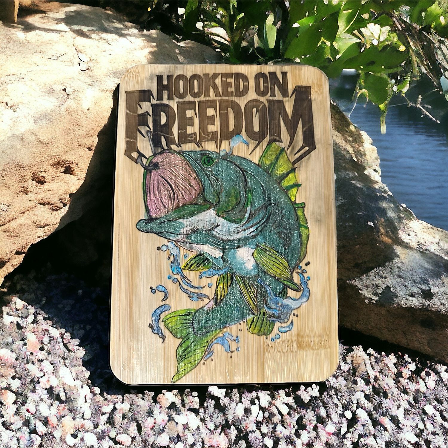 Freedom fishing sign