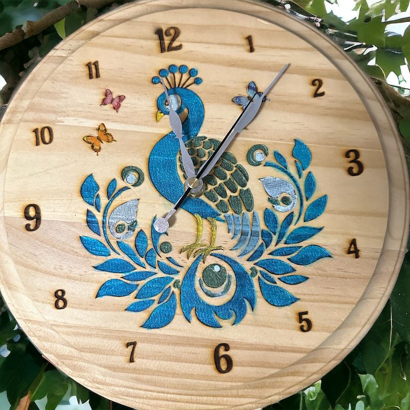 Peacock clock