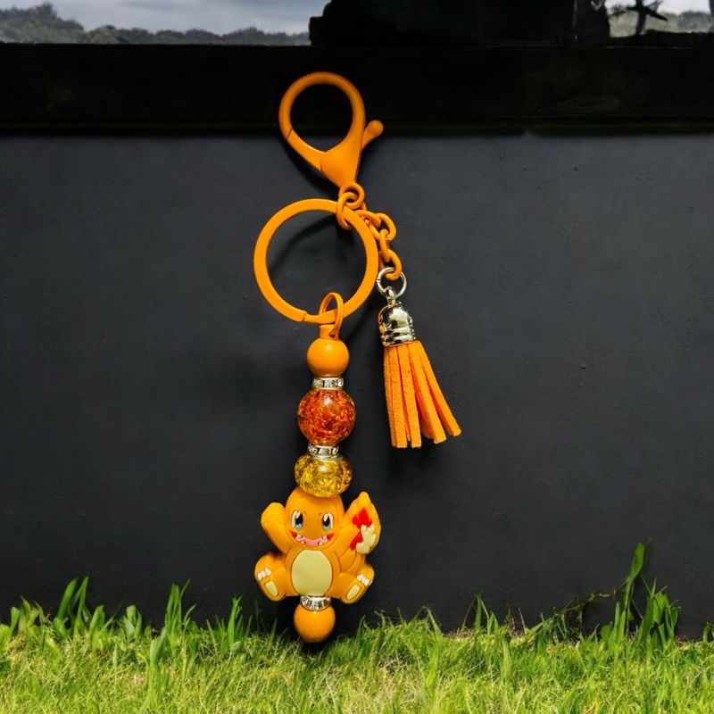 Charming fire keychain