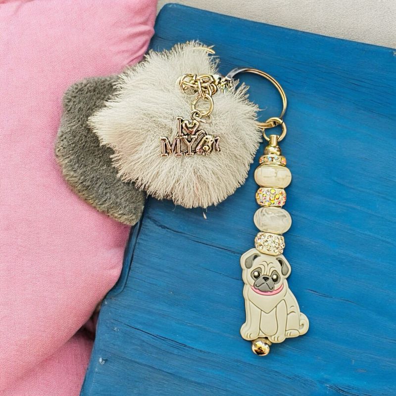 Pug keychain