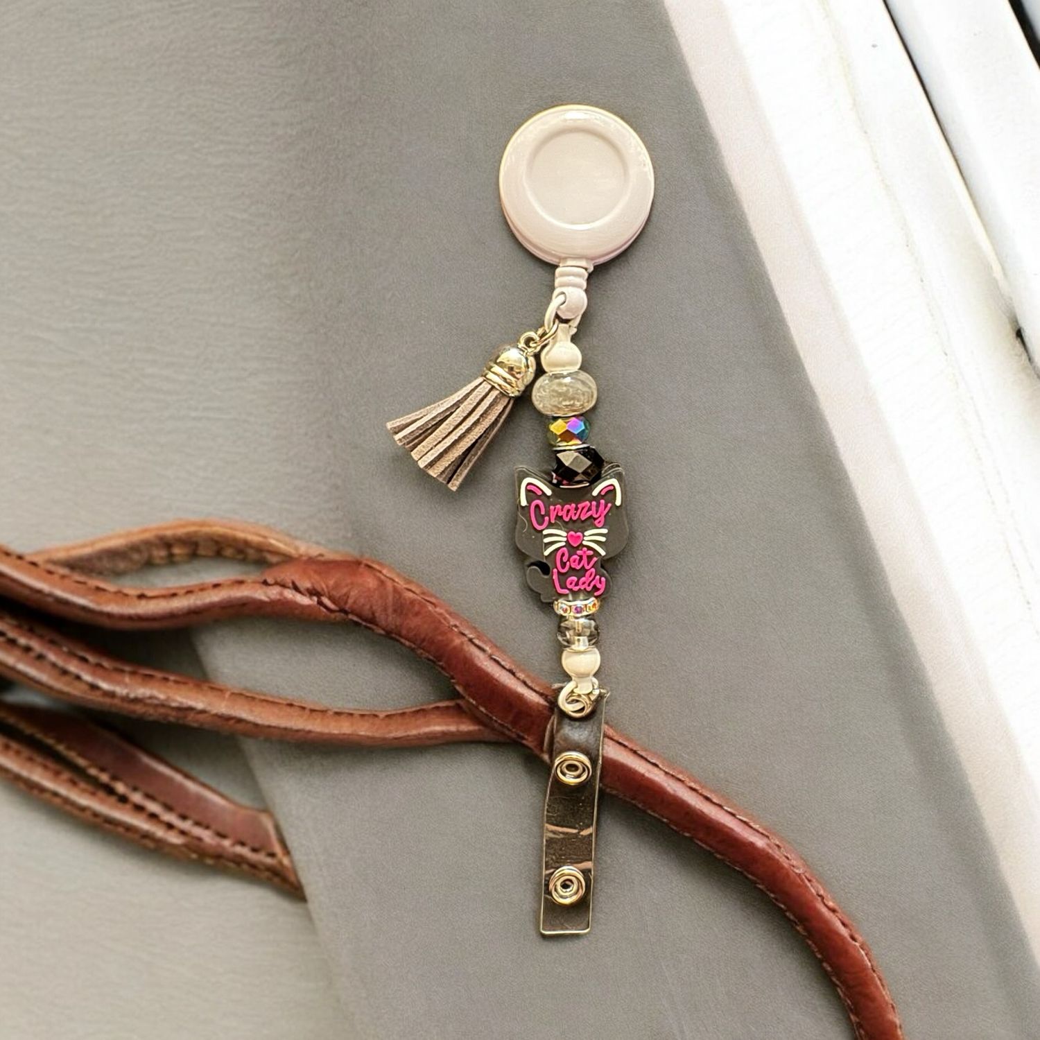 Cat lady badge holder