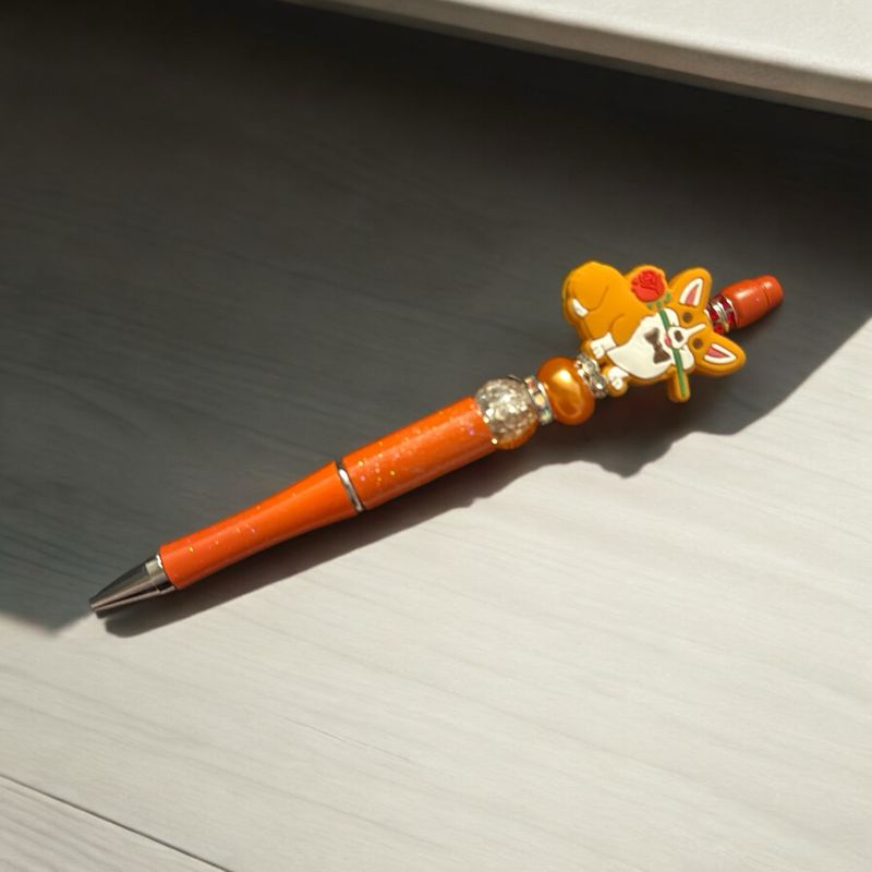 Corgi love beaded pen