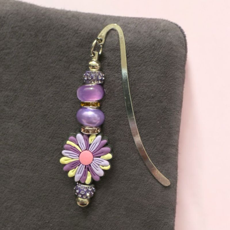 Beaded flower book mark