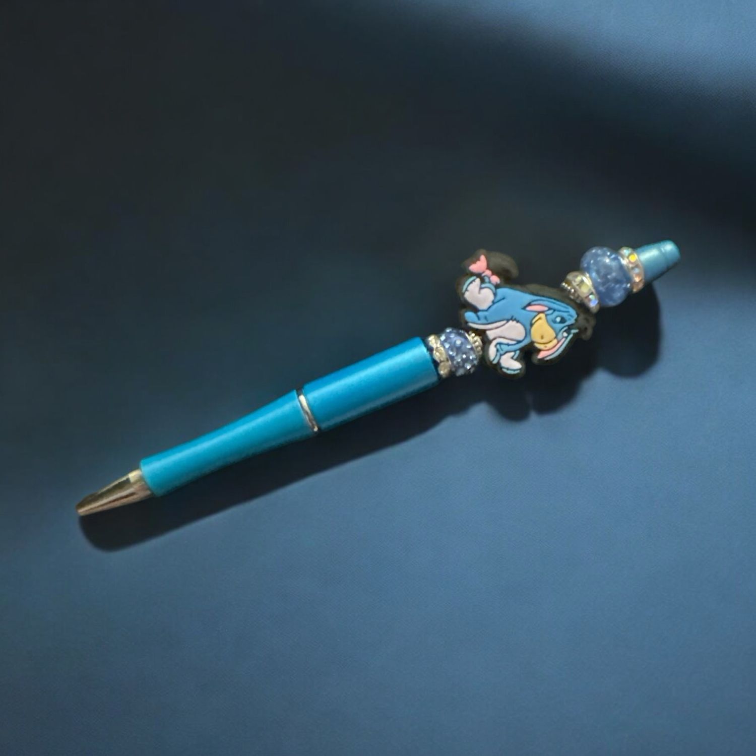 Blue donkey beaded pen