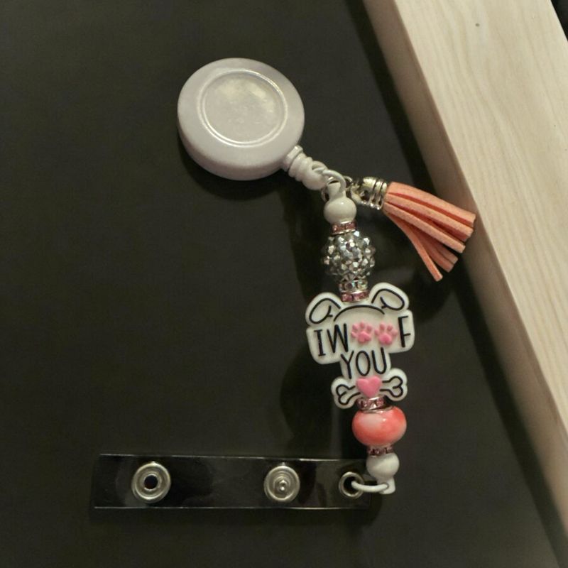 I woof you badge holder