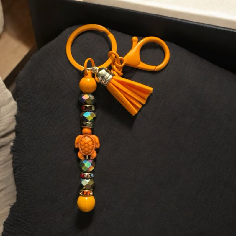 Orange turtle keychain