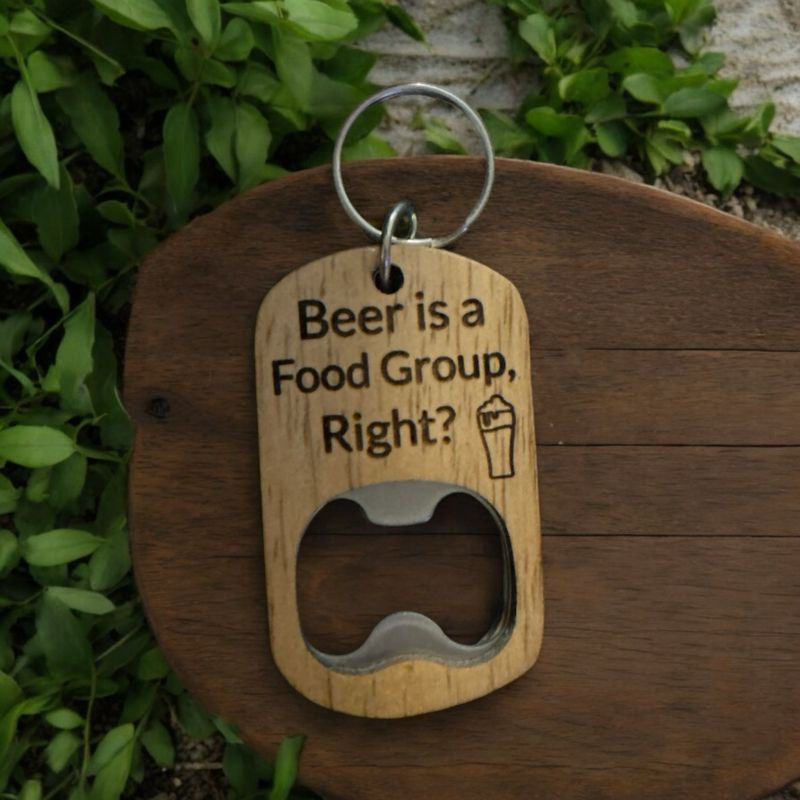 Beer is a food group keychain