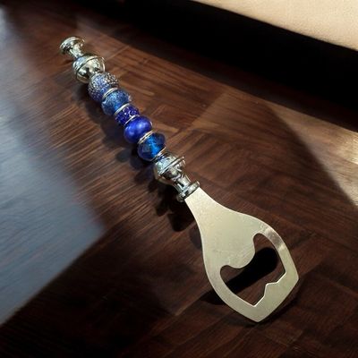 Beaded Bottle Opener in Blue