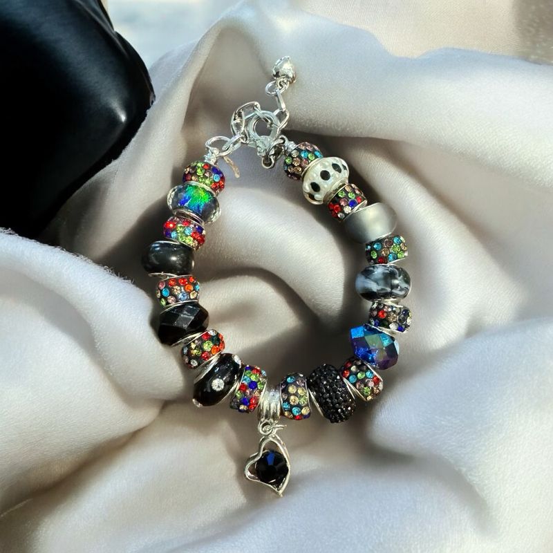 Black Heart Beaded Bracelet