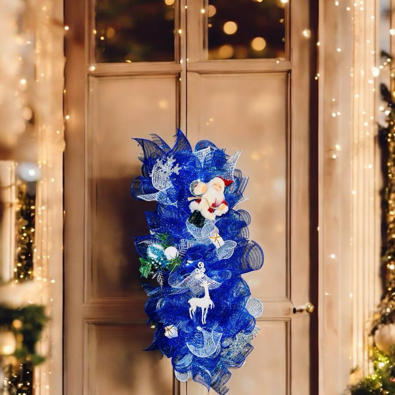Blue shimmer tower wreath