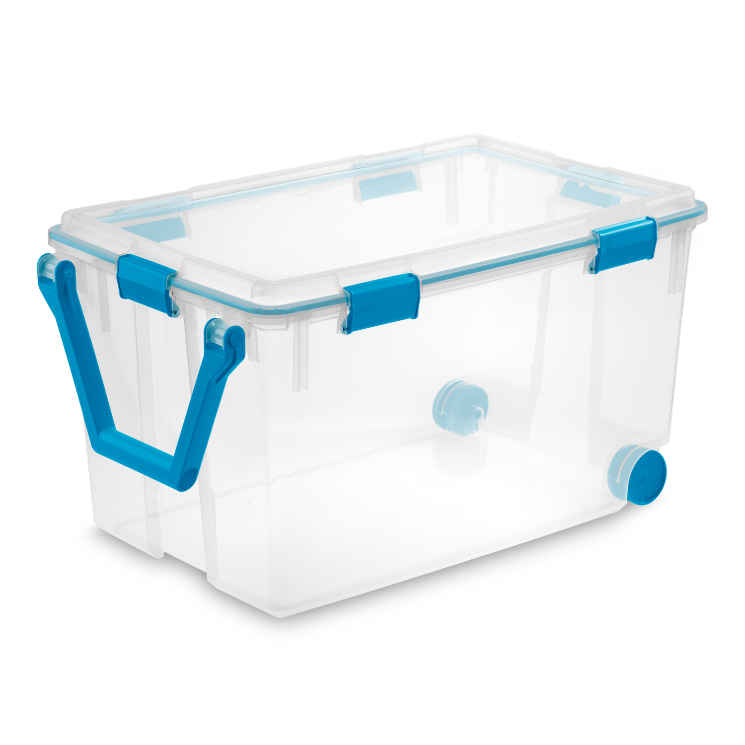 Caja Plástica C/Ruedas 114 Lt, Tapa C/Sello Hermético