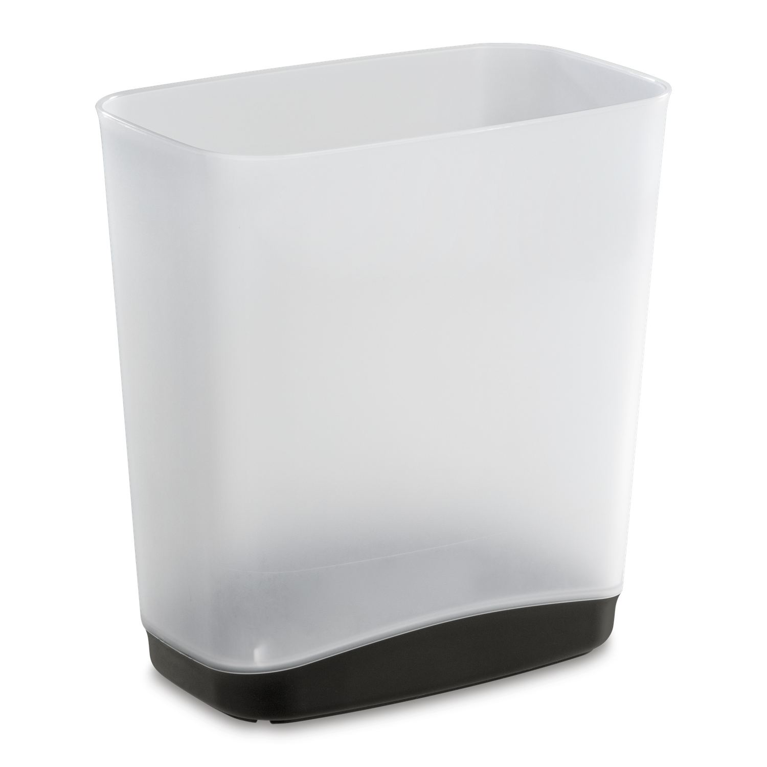 Basurero 3.3 Gal 12.5 Litros, Rectangular, Transparente Base Gris