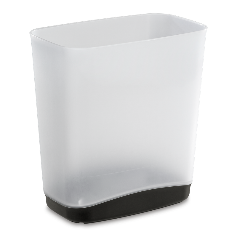 Basurero 3.3 Gal 12.5 Litros, Rectangular, Transparente Base Gris