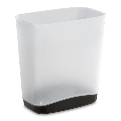 Basurero 3.3 Gal 12.5 Litros, Rectangular, Transparente Base Gris