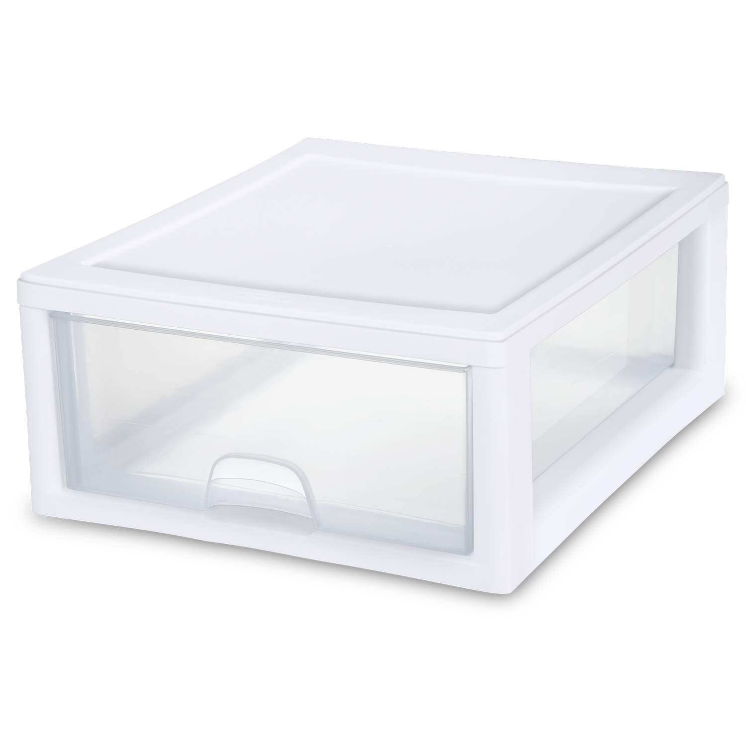 Caja Plástica Apilable C/Gaveta 15 Lt, Marco Blanco