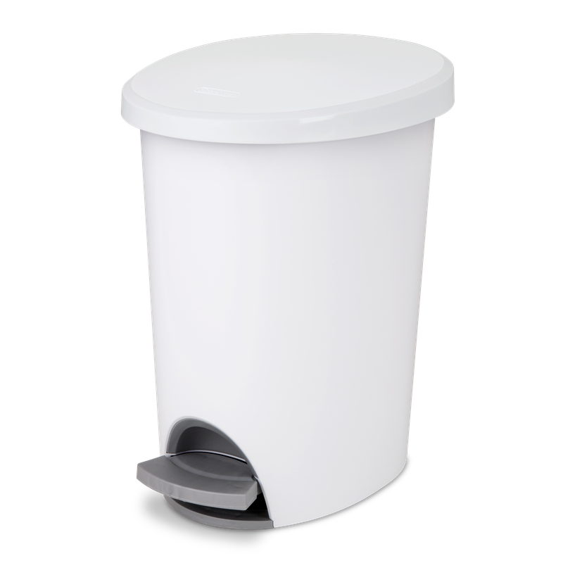 Basurero Con Pedal Plateado, 2.6 Gal, 9.8 Litros Color Blanco