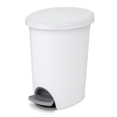 Basurero Con Pedal Plateado, 2.6 Gal, 9.8 Litros Color Blanco