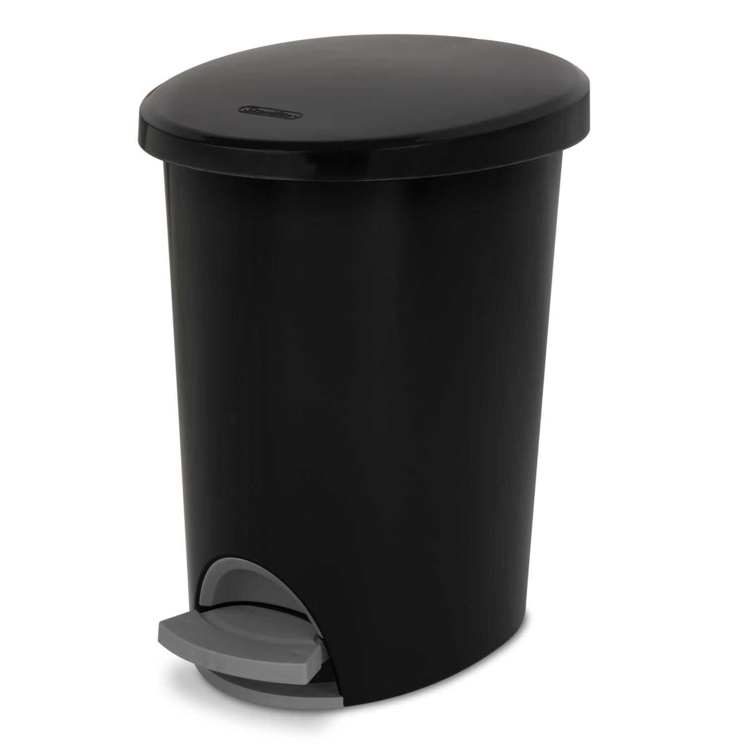Basurero Negro Con Pedal Plateado, 2.6 Gal, 9.8 Litros