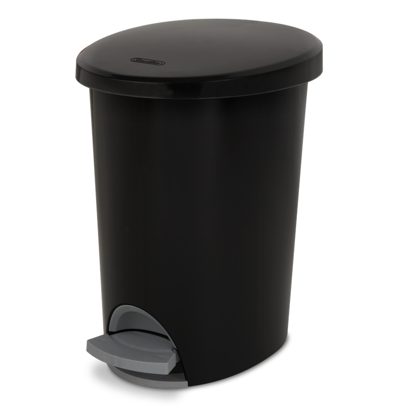 Basurero Negro Con Pedal Plateado, 2.6 Gal, 9.8 Litros