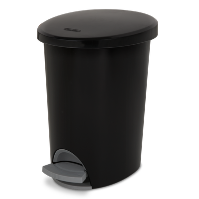 Basurero Negro Con Pedal Plateado, 2.6 Gal, 9.8 Litros