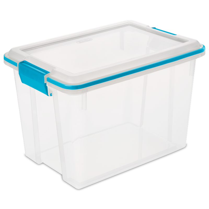 Caja Plástica Transparente 19 Lt, Tapa C/Sello Hermético
