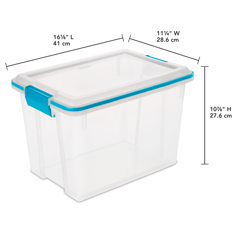 Caja Plástica Transparente 19 Lt, Tapa C/Sello Hermético