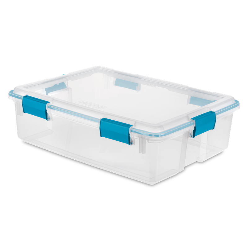 Caja Plástica Transparente 35 Lt, Tapa C/Sello Hermético