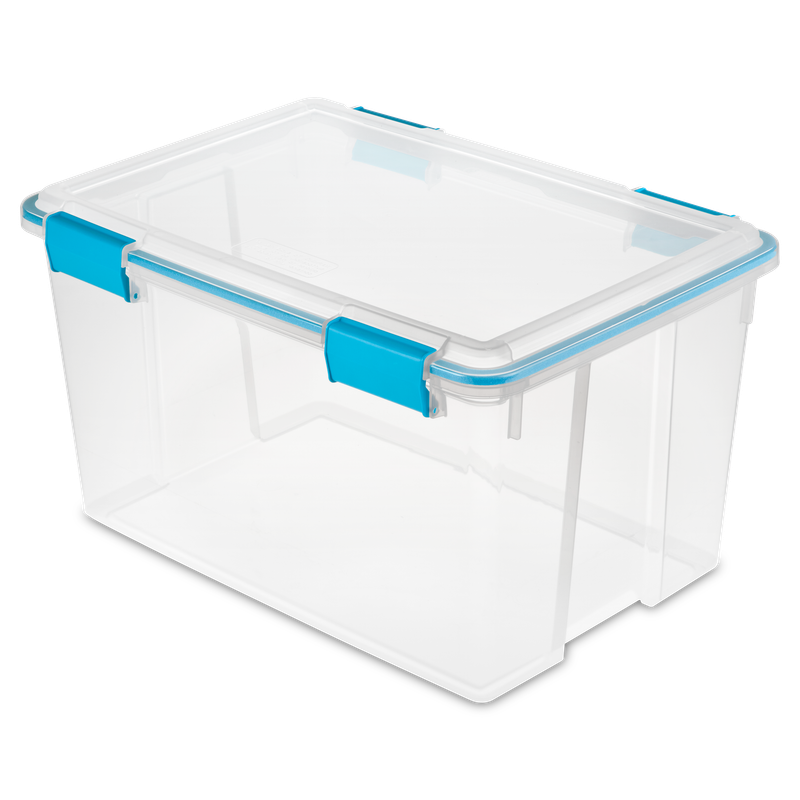 Caja Plástica Transparente 51 Lt, Tapa C/Sello Hermético