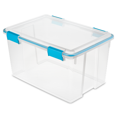 Caja Plástica Transparente 51 Lt, Tapa C/Sello Hermético