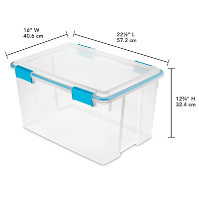 Caja Plástica Transparente 51 Lt, Tapa C/Sello Hermético