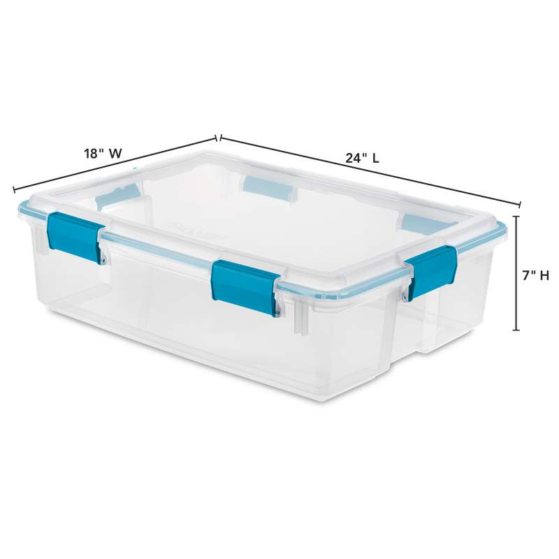 Caja Plástica Transparente 35 Lt, Tapa C/Sello Hermético