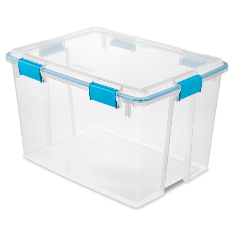 Caja Plástica  Transparente 76 Lt, Tapa C/Sello Hermético