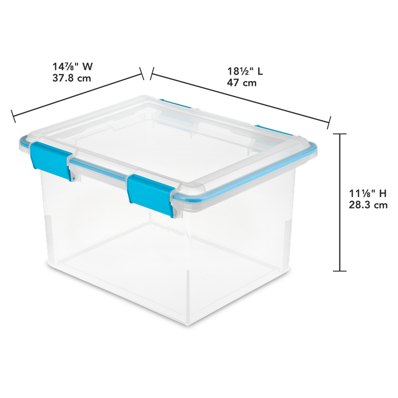 Caja Plástica  30 Litros, Transparente, Clilp Azul