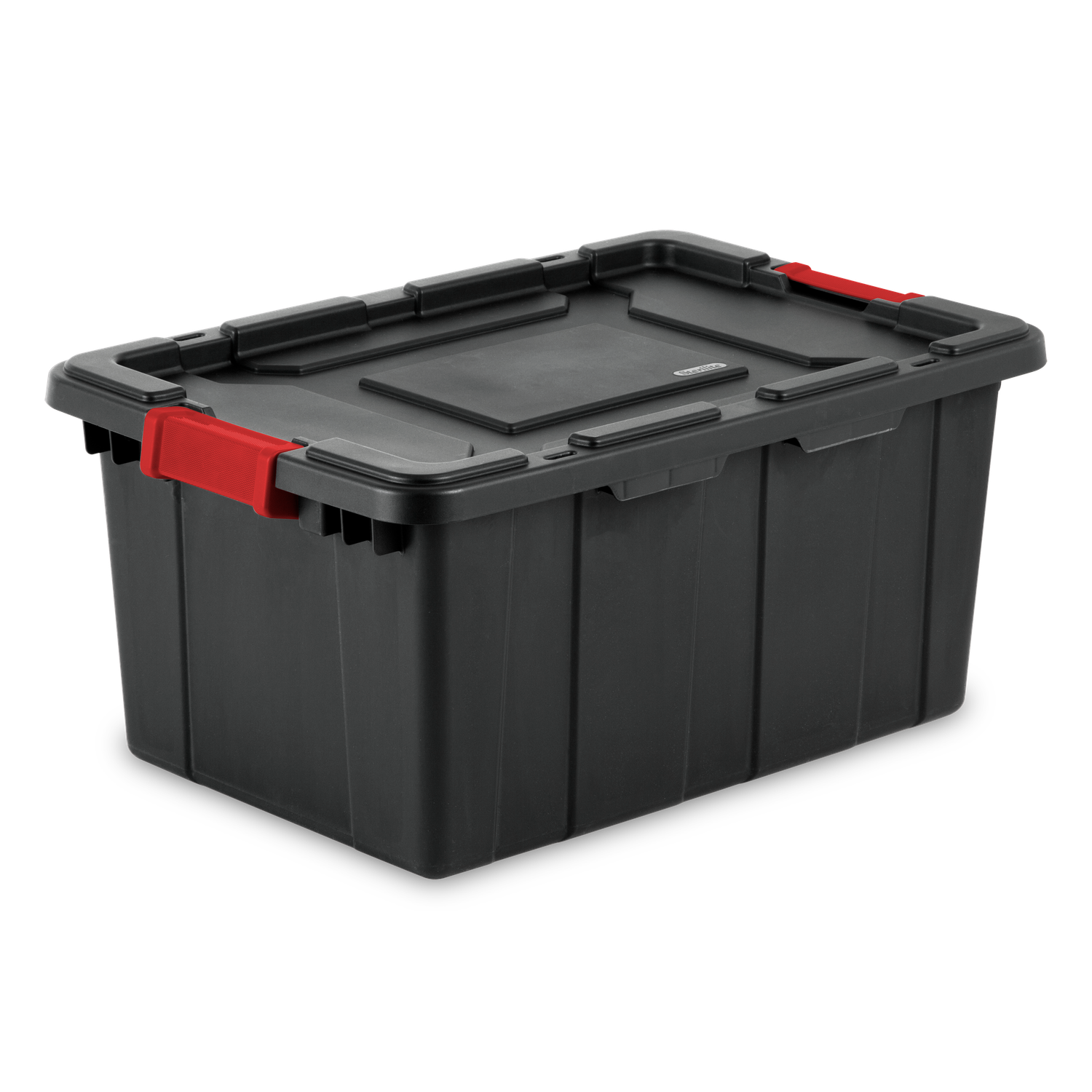 Caja Plástica 57 Litros, Negra Con Clip Rojo
