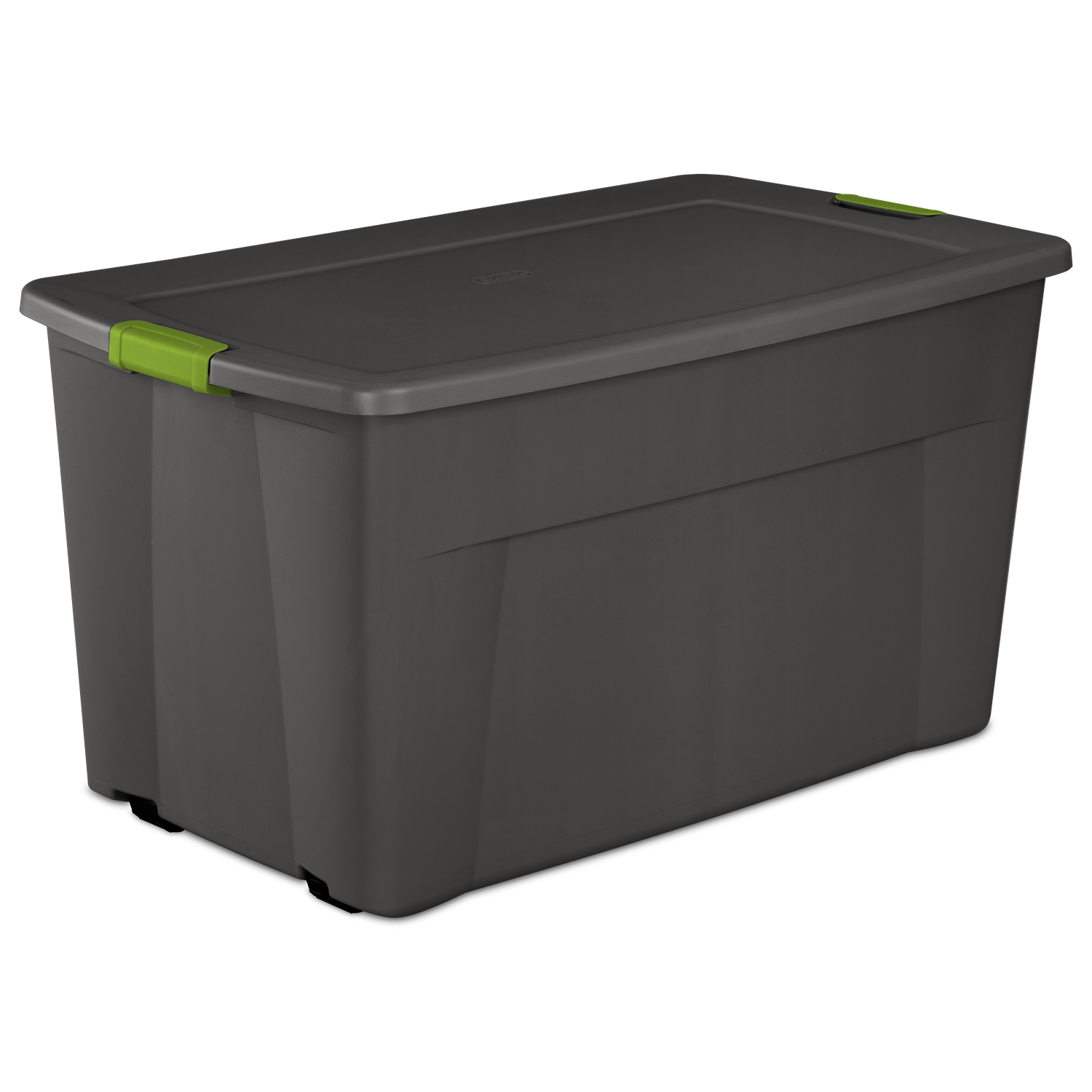 Caja Plástica 170 Litros Gris Oscuro, Clip Verde