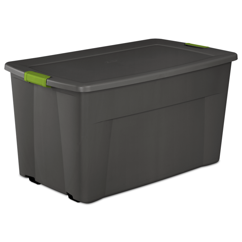 Caja Plástica 170 Litros Gris Oscuro, Clip Verde
